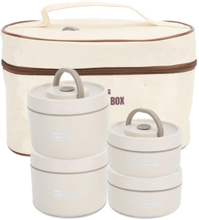 Dailygoods- Geïsoleerde Lunchbox - Roestvrij Stalen Container - Draagbare Thermische Bentobox - 4 Lagen - Inclusief Thermische Tas - Veilig en Gezond Materiaal