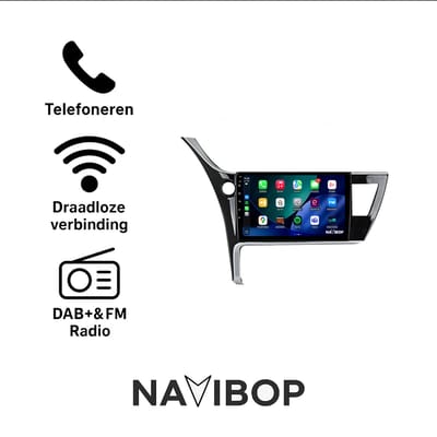 Geschikt voor Toyota Auris (2013 t/m 2016) | 4+64GB 8-CORE | 10 inch Android 15.0 CarPlay autoradio | Draadloos CarPlay & Android Auto | Externe microfoon & Achteruitrijcamera (AHD) | Bluetooth & WiFi | NAVIBOP NB-4775 | Bouwjaar 2013 t/m 2016