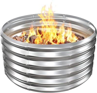 Vuurkorf Ring - Buitenhaard Rand - Gezellige Buitenavonden - Duurzaam Gecoat Metaal - 81 cm Diameter - Zilverkleurig