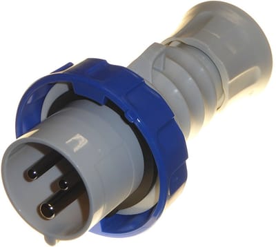 Industriële Stekker 16 Amp 3 Pin IP67 Weerbestendig - Voor Caravan, Camping en Tenten