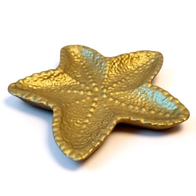 Radey's Schaaltje Zeester Metallic Goud - 10x10x2 cm - Sieraden schaaltje - Theelichthouder