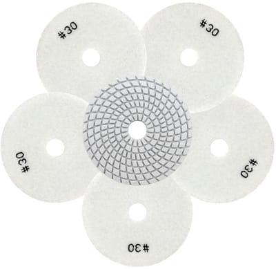 Diamant polijstpads - Schuurschijven - Oppervlak polijsten - Natte gebruik - 100 mm 6 stuks - Grijs