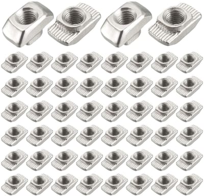 T-Slot Moeren Set van 50 Stuks, M5 T-Nuts van Gegalvaniseerd Koolstofstaal voor Aluminium Profielen, Geschikt voor Extrusie en Constructie