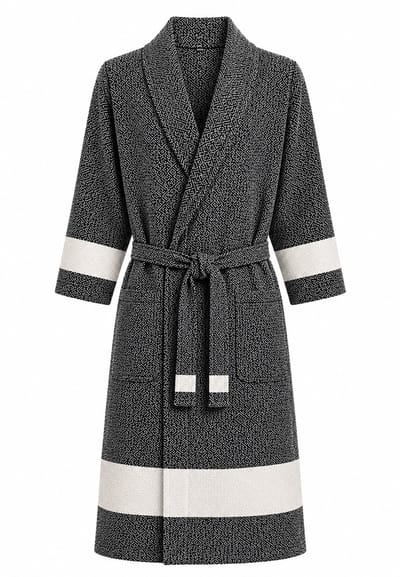 Badjas – sauna badjas dames & heren – hamam badjas – lichtgewicht & sneldrogend – 100% katoen – unisex - zwart - maat S/M