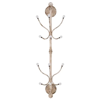Clayre & Eef Wandkapstok 28x22x100 cm Wit IJzer