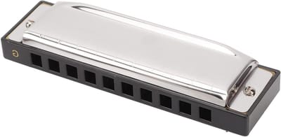 Mondharmonica - 10 Gaten Harmonica - Muziek Leren - Koperen Rieten - 11 x 4 x 3 cm - Zilver