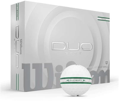 Wilson DUO Soft TRK360 Golfballen 2025 - Wit Groen - 12 Stuks