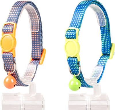 Duvoplus - Halsband Voor Dieren - Kat - Kattenhalsband Retro Bollen Nylon 20-30cm / 10mm Gemengde Kleuren - 1st