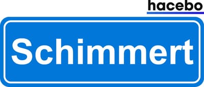 Hacebo - Plaatsnaam Sticker - 29x10 CM - Schimmert sticker - Verkeersborden sticker - grappige cadeaus - Schimmert