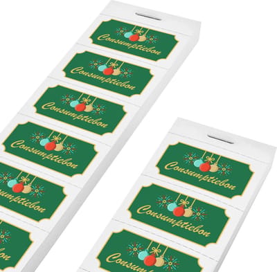 CombiCraft Consumptiebonnen met feestdagen thema 10 per strip wit - per 1000 bonnen