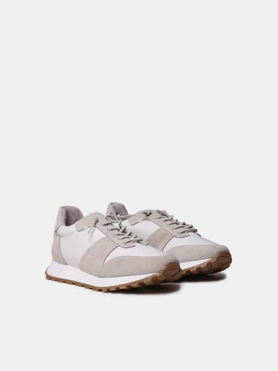 Metallic leren en suède sneakers voor dames | ALICIA