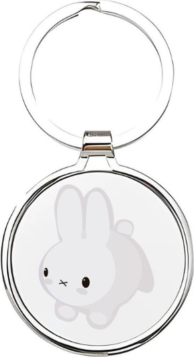 Akyol - Konijn Sleutelhanger - kippen - dierenliefhebbers - bunny - Nijntje - pasen - konijntje - boerderijdier - knaagdier - hamster - paasdagen - dieren sleutelhanger - wit konijntje - cadeau voor een dierenliefhebber - 4 x 7,5 CM