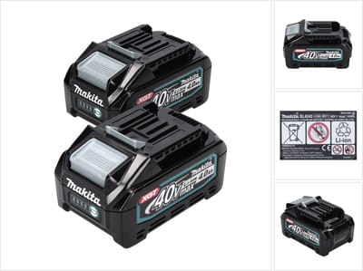 Makita accuset 2x BL 4040 40 V max. 4,0 Ah XGT Li-ion accu ( 2x 191B26-6 ) IP64 beschermingsklasse met LED-display