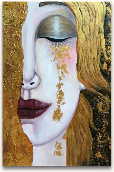 Handgeschilderd olieverfschilderij - olieverf op canvas - Gustav Klimt 'Gouden Tranen'