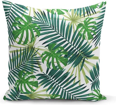 Kussensloop - kussenhoes - Sierkussenhoes - hoes voor sierkussens - Velvet Kussenhoesjes - Palmbladeren - 45x45 - Aan beide zijden bedrukt