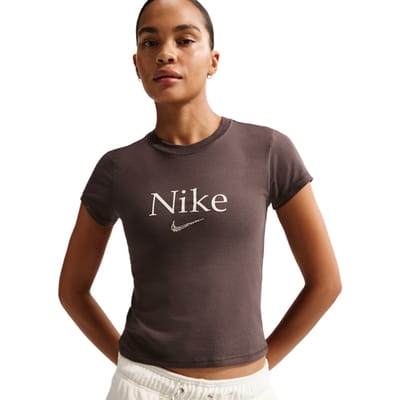Nike Sportswear T-shirts Dames - Bruin - Maat 34 - Katoen Jersey