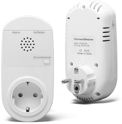Stroomuitvalalarm met LED-display en instelbare 80 dB sirene, werkt op oplaadbare batterij - ideaal voor koelkasten, vriezers, pompen en aquaria
