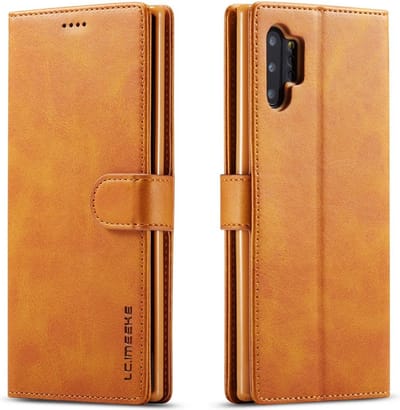 LC.IMEEKE Hoesje - Geschikt voor Samsung Galaxy A32 5G Hoesje - LC.IMEEKE Luxe Book Case - Bruin