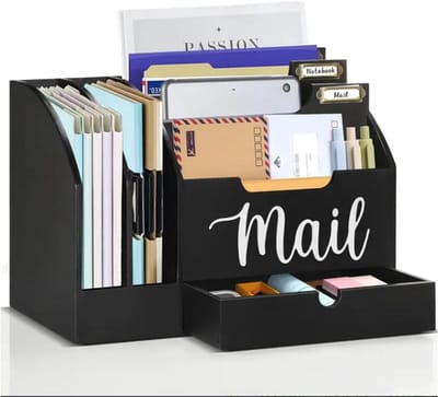 Bureau Organizer - Documentenhouder - Thuis Kantoor - Met Lade - 37.9*25.6*17.8cm - Zwart