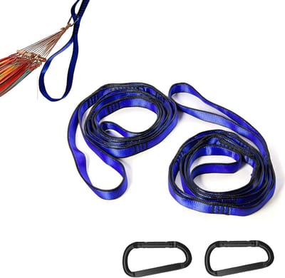 Hangmat Bevestiging - Schommelriemen Ophanging - Outdoor Ontspanning - Verstelbare Lus Bevestiging - Max 162 kg - Zwart