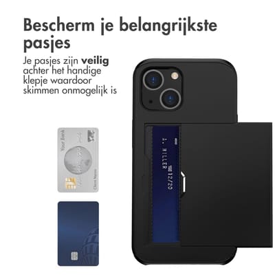 imoshion Hoesje met Pasjeshouder - Geschikt voor Apple iPhone 13 - Zwart