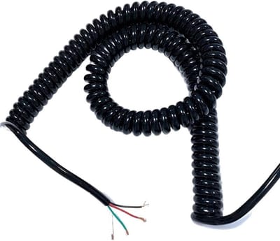 Spiraalverlengsnoer - Telescopische kabel - Flexibele verbindingen - Goede elasticiteit - Tot 6 meter - Zwart