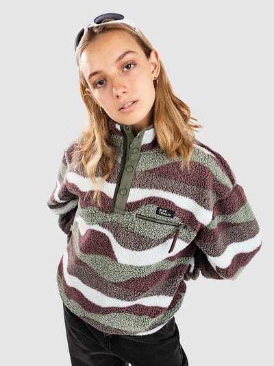 Blue Tomato Wavy Polar Teddy Half-Zip Fleece Trui groen