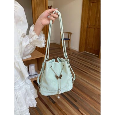Mint Mambo Groene Rugzak Dames Nieuwe Trendy Koreaanse Bucket Bag Veelzijdige Ins Eén-Schouder Armholte Tas