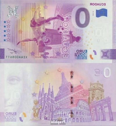 Bankbiljet Ecuador Souvenirschein - Verzamelbiljet WK - Verzamelen WK - 0 Euro - Bankfris - Multicolor