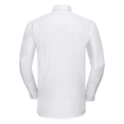 Russell Heren Oxford Easy-Care overhemd met lange mouwen (Wit)