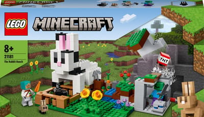 LEGO® Minecraft® De Konijnenhoeve 21181 bouwpakket en speelset met een konijnenhuis; cool cadeau voor Minecraft spelers; inclusief een temmer, konijnen en een zombie; geweldig cadeau voor kinderen en gamers vanaf 8 jaar (340 onderdelen)