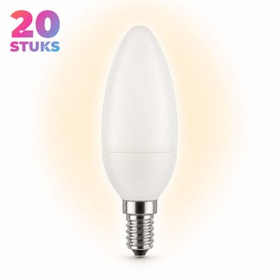 20x Kaarslamp Spaarlamp E14 - 11W - Daglicht (6400K) - 660 lm - 10 jaar - Niet Dimbaar