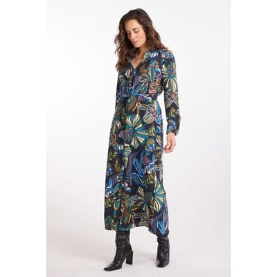 DIDI Dames Dress Joyful Blue Meadow print maat 38