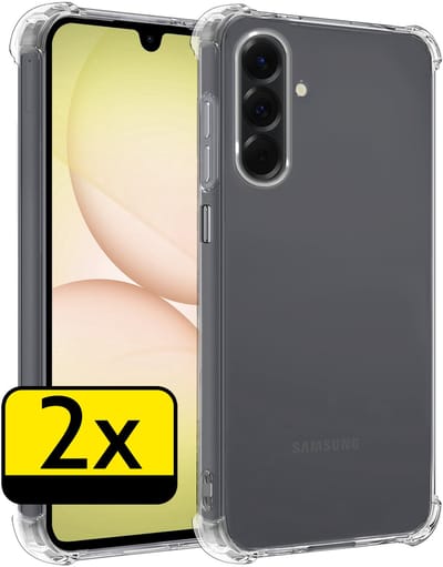 Hoesje - 2 Stuks - Geschikt voor Samsung Galaxy A17 - Sterk & Shockproof - Siliconen Case - Back Cover - Telefoon Hoes Shock Proof - Telefoonhoesjes - Transparant