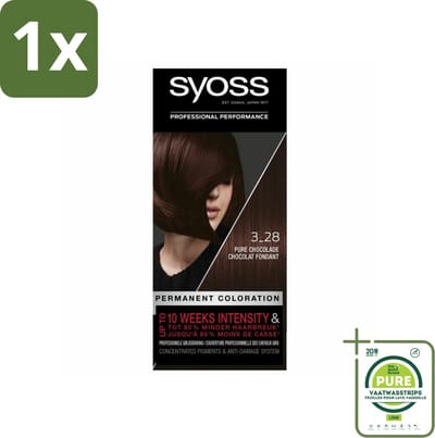 1 x SYOSS - Color baseline 3-28 Pure Chocolade - Haarverf - Rijke Diepe Kleur - Haarverf - Chocoladebruin - Salonkwaliteit - Haarkleur - SYOSS
