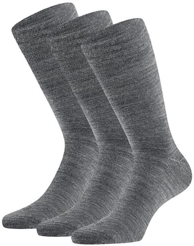 Apollo - 6-Pack - Merino Diabetessokken - Losse Boord - Naadloos - Heren - grijs - 39-42 - 120104000