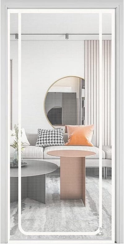 Katten hordeur - krabbestendig deurnet met rits - huisdierbestendige hordeur voor woonkamer keuken balkon en terras - 90*220cm - wit