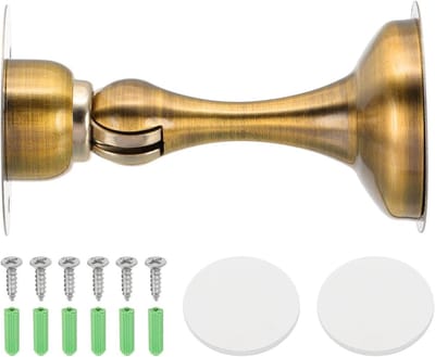 Magnetische Deurstopper - Deurhouder RVS - Deuren Open Houden - Corrosiebestendig Materiaal - 8 cm Hoog - Goudbrons