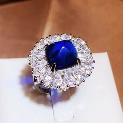 Bague Trésor Couleur Imitation Européenne et Américaine Bague Style Rétro Bague pour Femme Sertie de Diamants Brillants Adjustable opening