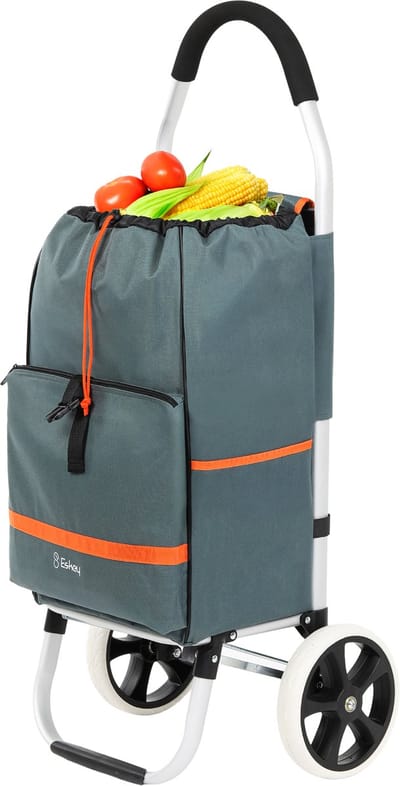 Eskey Boodschappentrolley met koelvak - Opvouwbaar - 50L - Waterdicht - Boodschappenwagen - Reflectoren