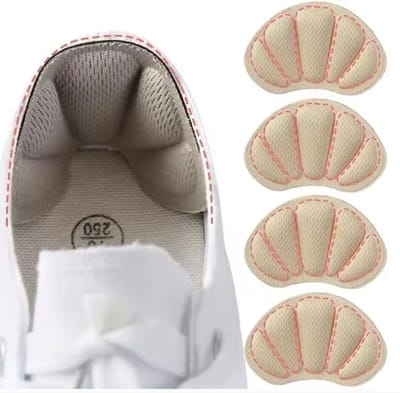 2 paar hielgrepen voor te grote schoenen, zelfklevende schoenpads voor dames en heren, antislip hielkussens, inlegzolen, anti-blaren schoenkussentjes tegen uitglijden en wrijven (beige)