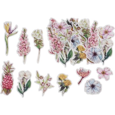 Masking Tape Stickers - Washi Tape Stickers - Bloemen Thema - Zelfklevende Stickers - Esthetische Stickers Voor Planner & Bullet Journal - DIY & Knutselen - Afm 25-60 mm - 30 Stuks