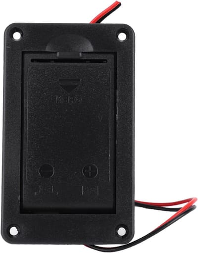 Batterijhouder Gitaar - 9V Box - Muziek Maken - Horizontaal Ontwerp - 9x5x3 cm - Zwart