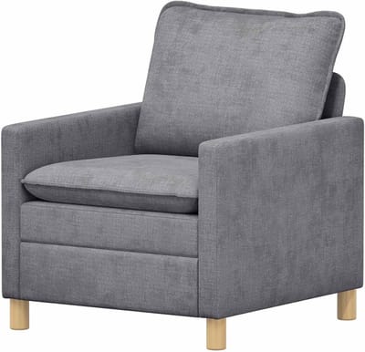 Bank Polyester - Zitbank Bankstel - Woonkamer Inrichten - Extra Dikke Kussens - 76 x 81 x 875 cm - Lichtgrijs