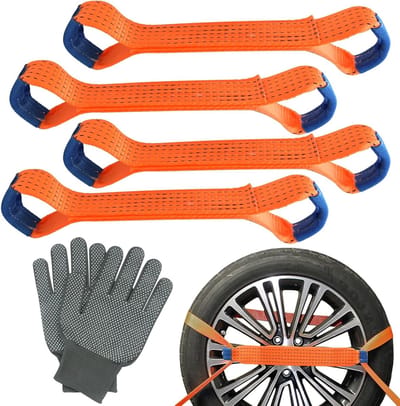 Set van 4 Verstelbare Lashing Straps 150 x 50 mm voor Motoren, Trailers en Quads met Ratchet Mechanisme en Sterke Bevestiging