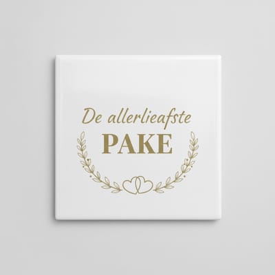 De Allerleafste Pake Tegel 15×15 cm – Elegante Friese Grootvader Waardering Keramische Wandtegel – Hartverwarmend Cadeau voor Pake