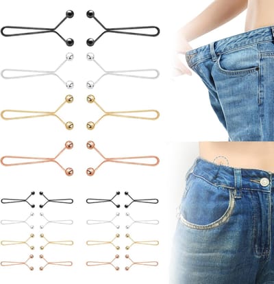 24 stuks veiligheidsspelden - riem clips - tailleband clips - tailleband clips - mouw clips - jeans tailleband clips - inkort gereedschap - 1,4 x 3,4 cm - 6 zilver, 6 goud, 6 brons, 6 roségoud