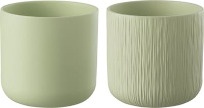 J-Line bloempot Gen - keramiek - pistache - XL - 2 stuks - Ø 20.5 cm
