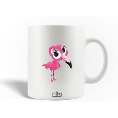 Mug en Céramique - MANIACASE - Flamingo Mignon - 30cl - Compatible Lave-Vaisselle - Blanc