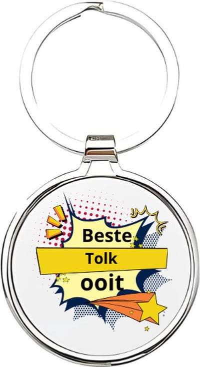 Akyol - de beste tolk ooit Sleutelhanger - Werk - de beste tolk - vertaler - tolk - talen - vertolker - drogman - hulp bij talen - werk - cadeau voor je collega - 4 x 7,5 CM